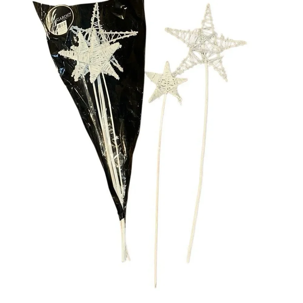 *NEW* LATA star mix wooden star craft/decorations 6 White 3 red